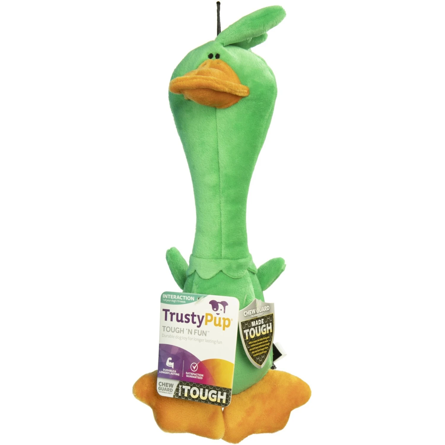 TrustyPup Long Neck Duck Dog Toy, Green, Large 6 TrustyPup Long Neck Duck Dog Toy, Green, Large - Image 6