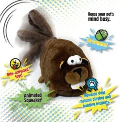 GoDog Action Plush Beaver Animated Squeaker Dog Toy -Pet Toys Shop 362836 PT3. AC SS1800 V1642636004