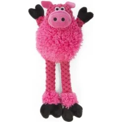 GoDog Checkers Skinny Pig Squeaker Dog Toy, Pink -Pet Toys Shop 362857 PT3. AC SS1800 V1642634521