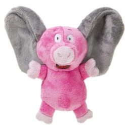 GoDog Silent Squeak Flips Pig Elephant Dog Toy, Pink, Small -Pet Toys Shop 362882 PT4. AC SS1800 V1642652545