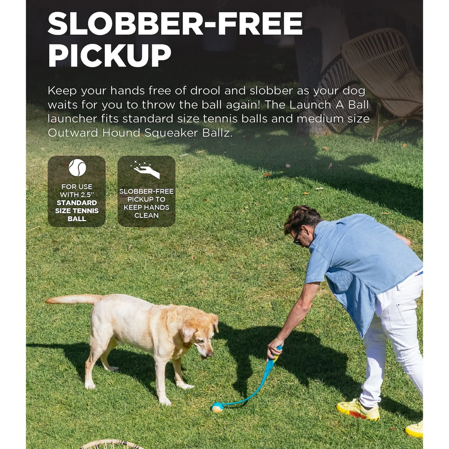 Outward Hound Launch A Ball Tennis Dog Toy 3 Outward Hound Launch A Ball Tennis Dog Toy - Image 3