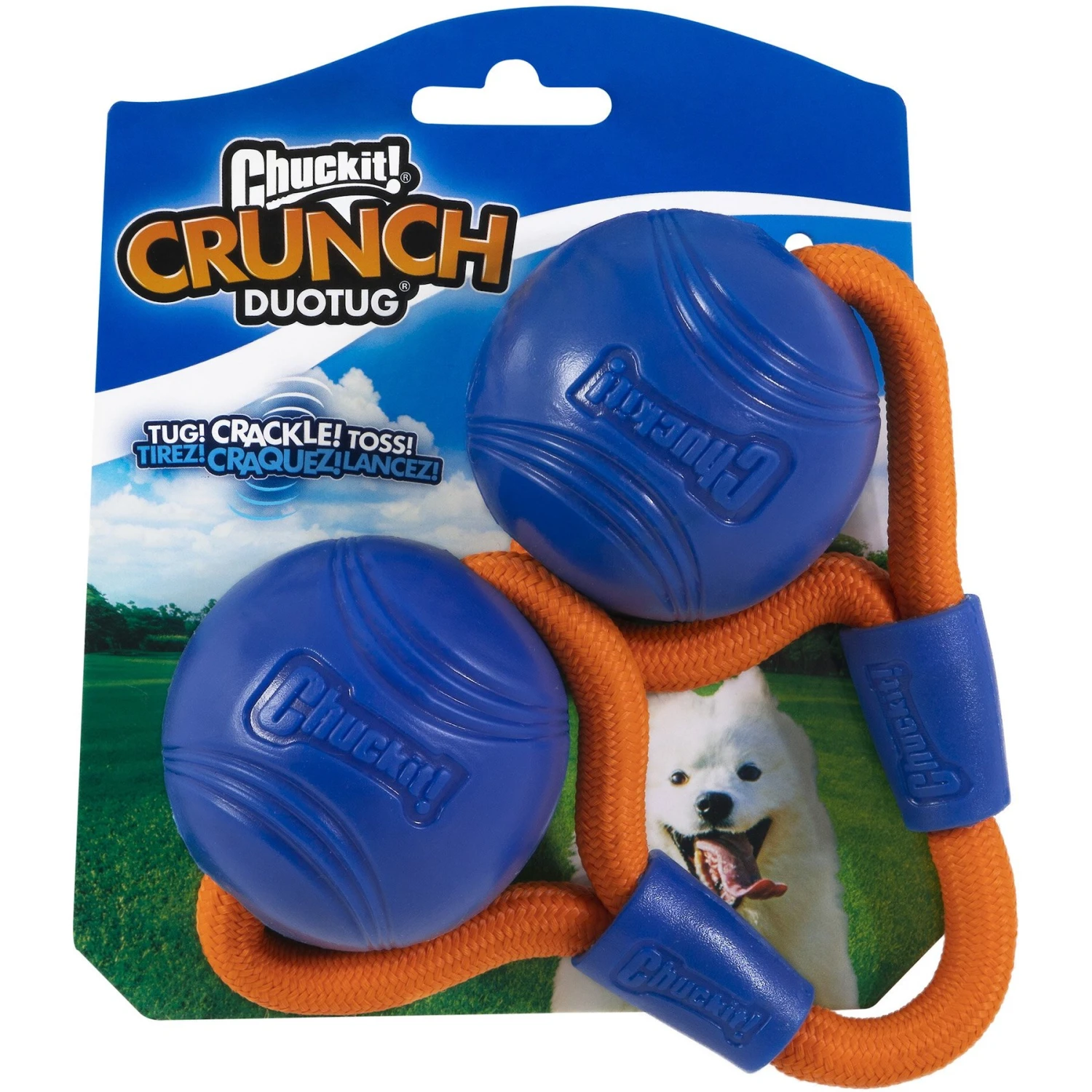 Chuckit! Crunch Duo Tug Dog Toy, Orange 1 Chuckit! Crunch Duo Tug Dog Toy, Orange