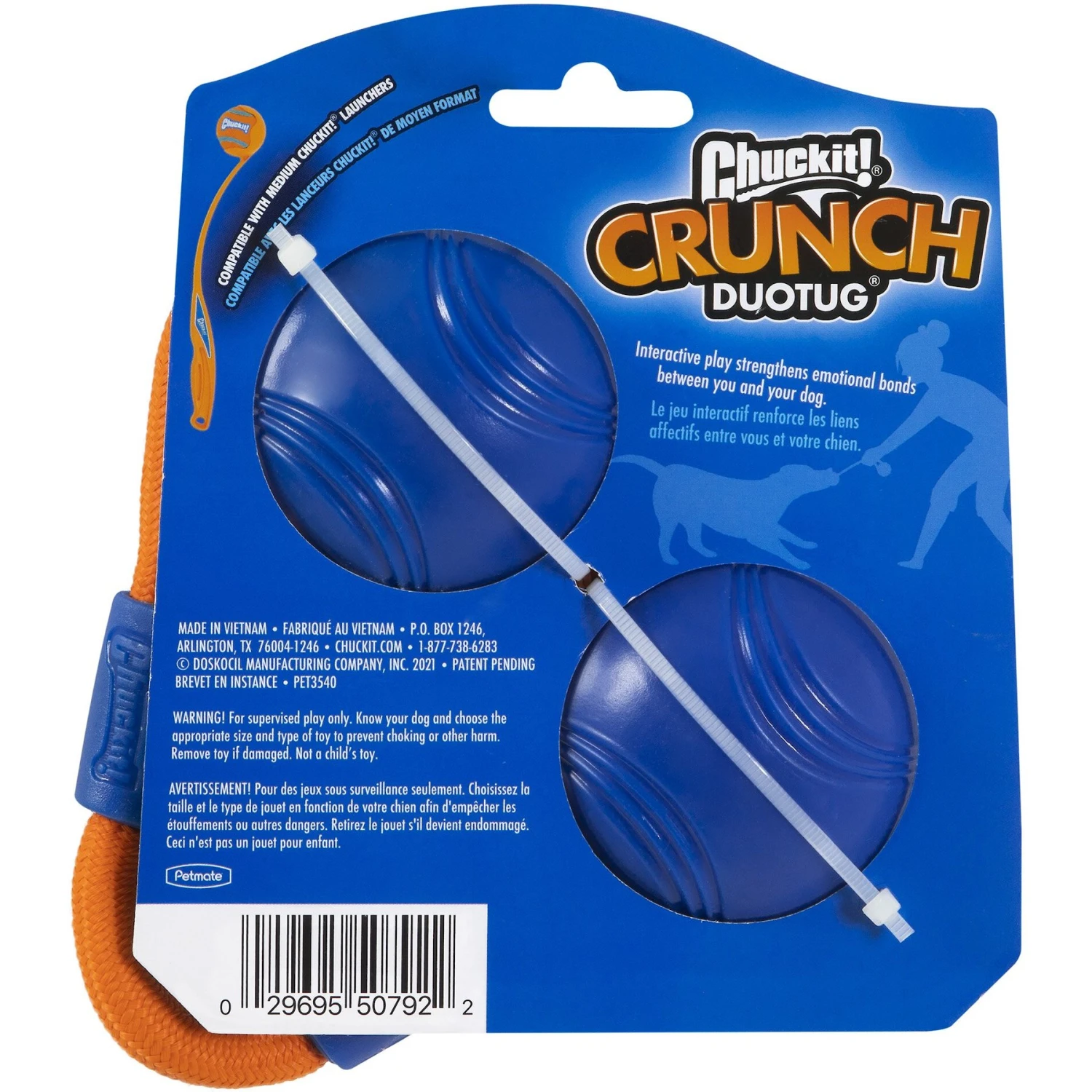 Chuckit! Crunch Duo Tug Dog Toy, Orange 2 Chuckit! Crunch Duo Tug Dog Toy, Orange - Image 2
