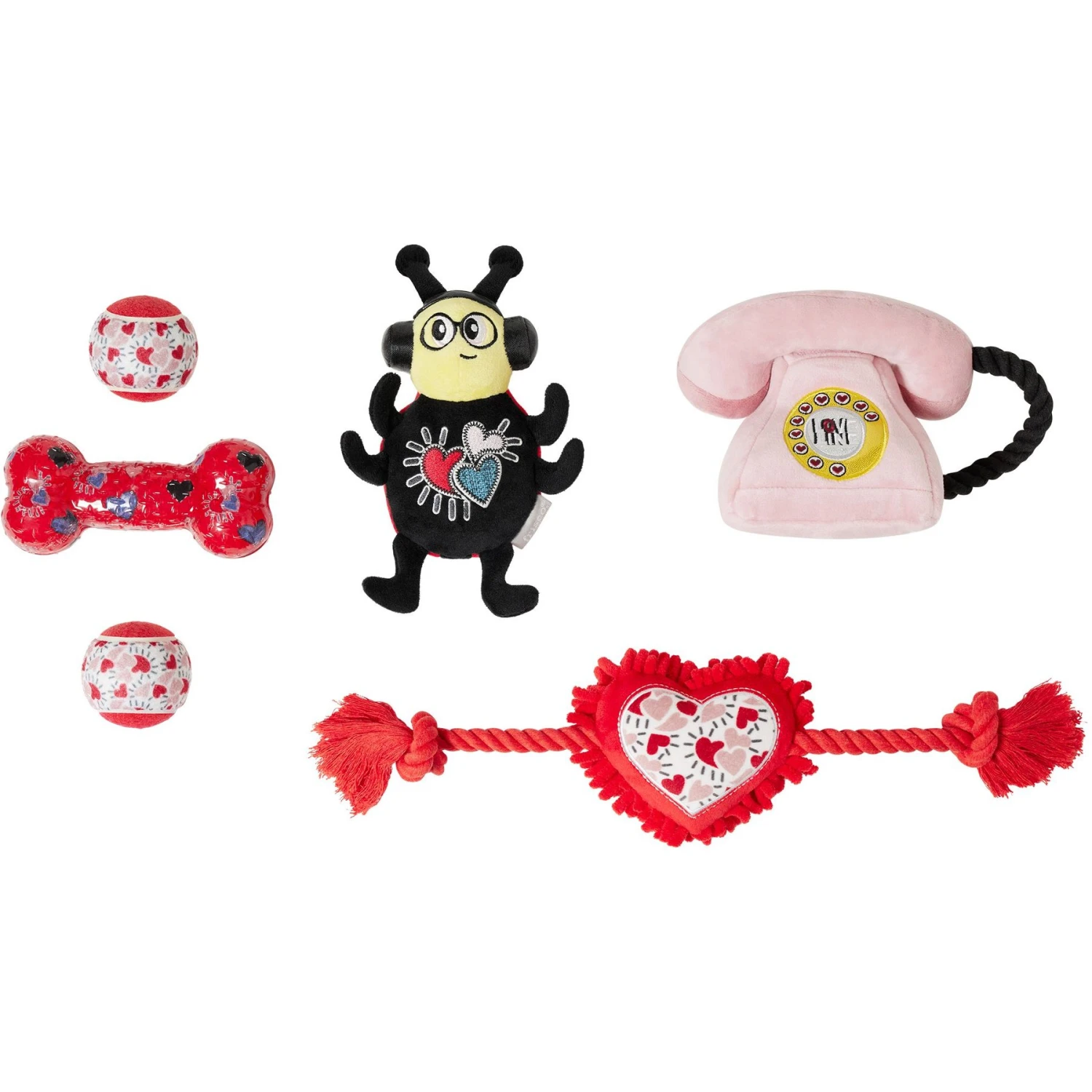 Frisco Valentine Rope, TPR & Plush Variety Pack Dog Toy 1 Frisco Valentine Rope, TPR & Plush Variety Pack Dog Toy