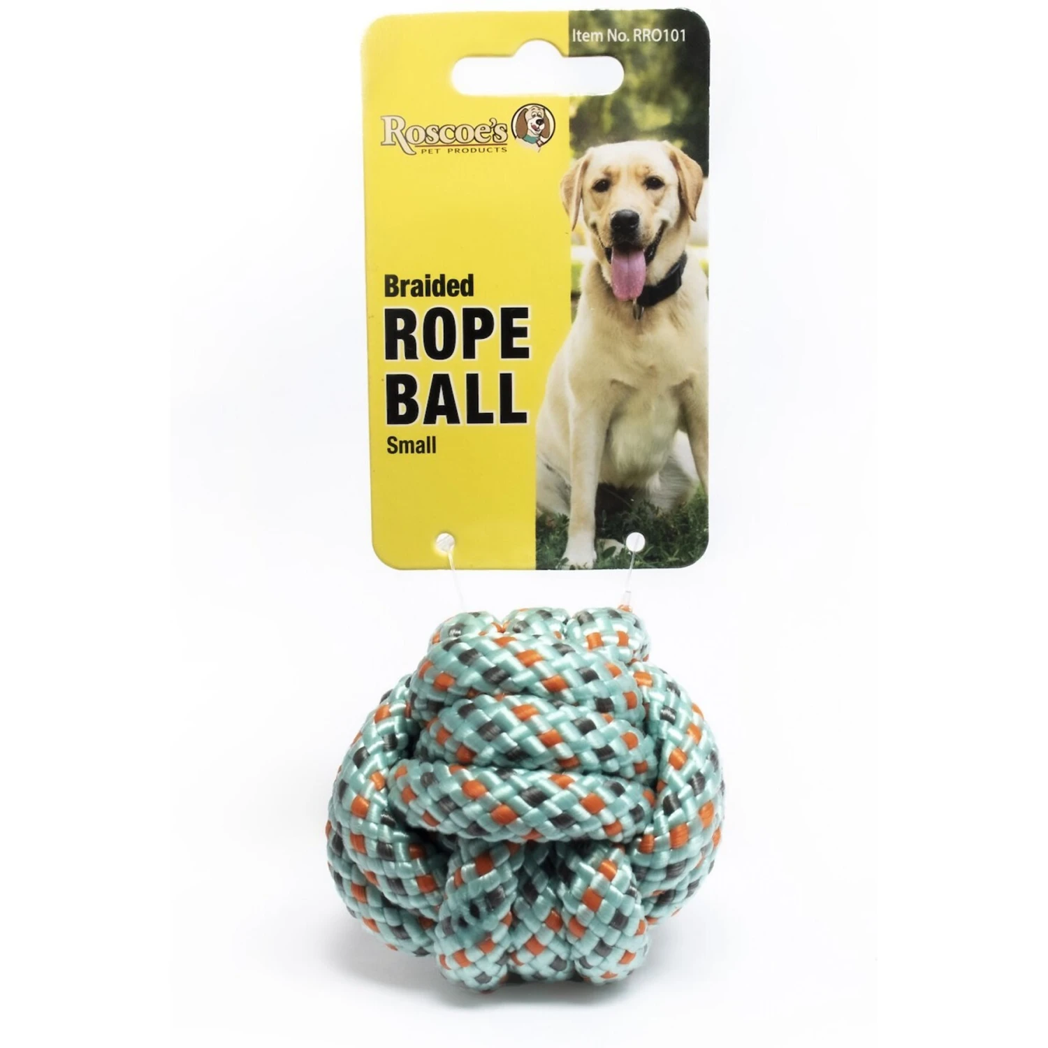 Roscoe's Pet Products Braided Rope Ball Dog Toy, Multi-Color 1 Roscoe's Pet Products Braided Rope Ball Dog Toy, Multi-Color