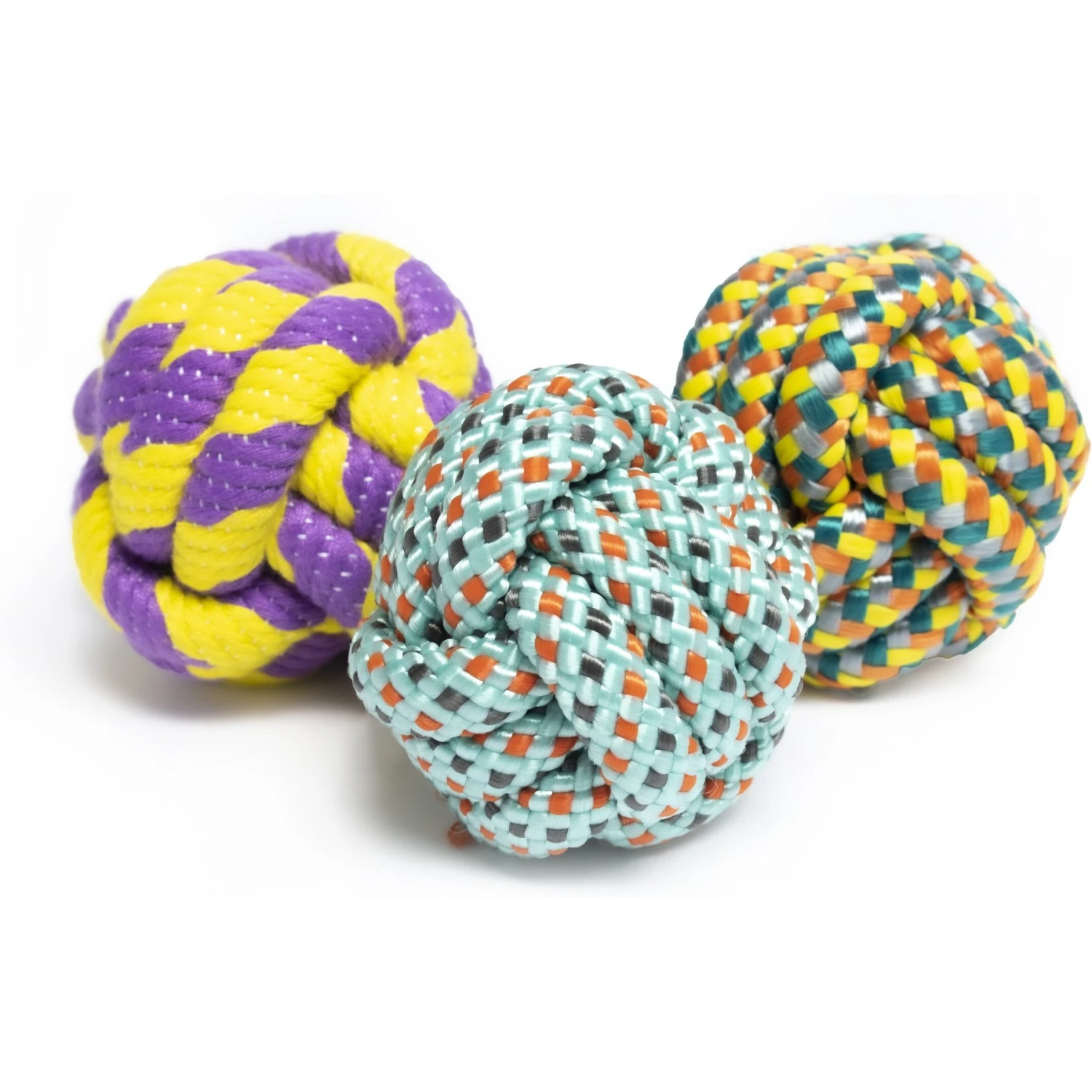 Roscoe's Pet Products Braided Rope Ball Dog Toy, Multi-Color 3 Roscoe's Pet Products Braided Rope Ball Dog Toy, Multi-Color - Image 3