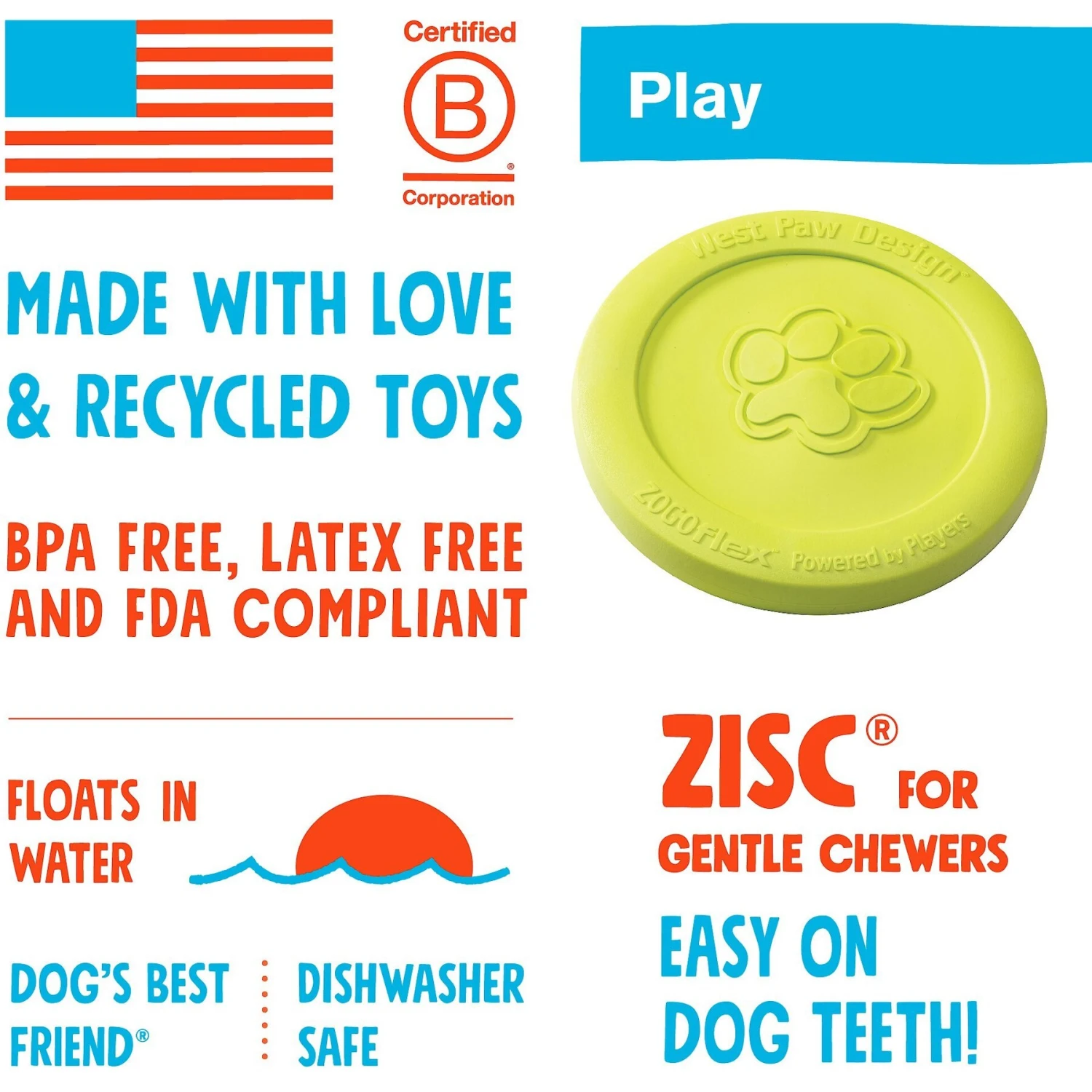 West Paw Zogoflex Zisc Flying Disc Dog Toy 4 West Paw Zogoflex Zisc Flying Disc Dog Toy - Image 4