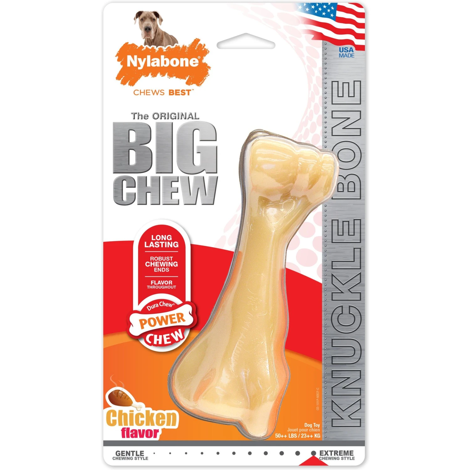 Nylabone Power Chew Knuckle Bone Big Dog Chew Toy Chicken 1 Nylabone Power Chew Knuckle Bone Big Dog Chew Toy Chicken