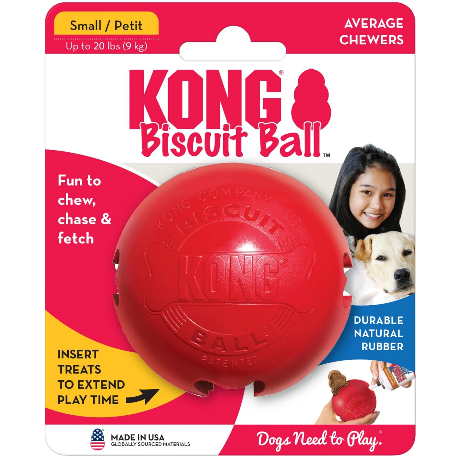 KONG Classic Biscuit Ball Dog Toy 6 KONG Classic Biscuit Ball Dog Toy - Image 6