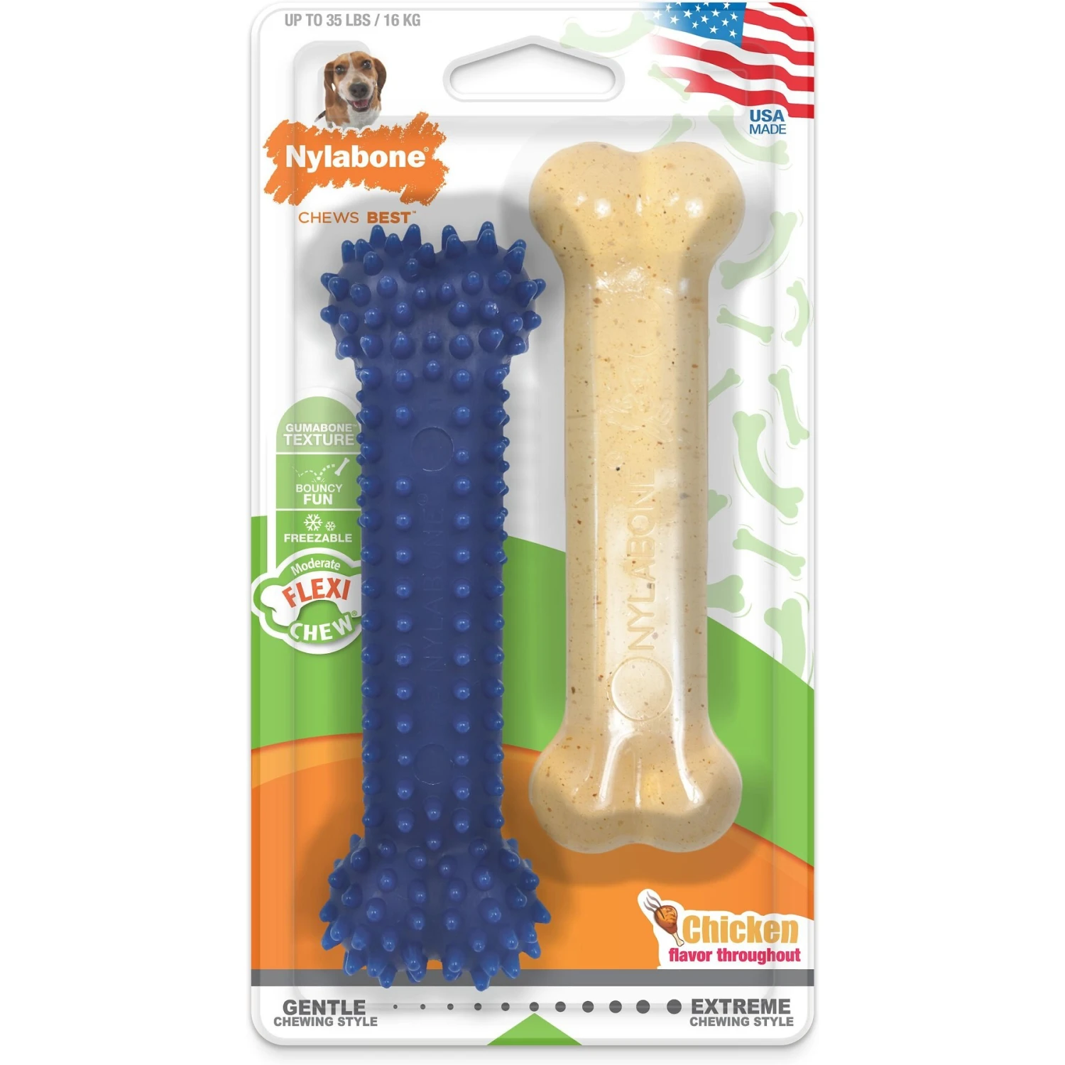 Nylabone Dental Chew & Flexi Bone Combo Pack Dog Chew Toys 1 Nylabone Dental Chew & Flexi Bone Combo Pack Dog Chew Toys