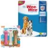 Four Paws Wee-Wee Superior Performance Dog Pee Pads & Nylabone Puppy Chew Variety Toy & Treat Triple Pack