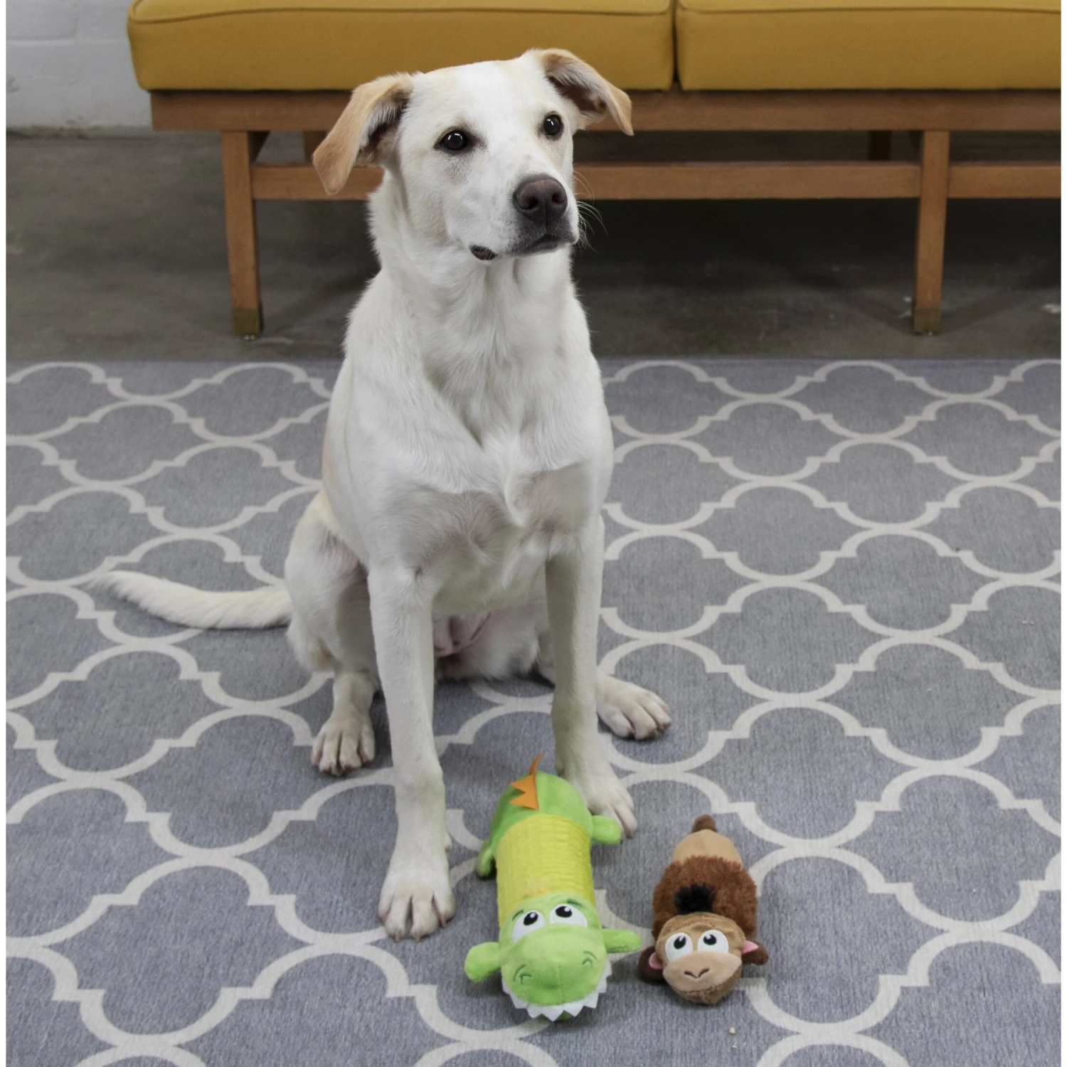 Petstages Monkey Stuffing-Free Squeaky Dog Plush Toy 5 Petstages Monkey Stuffing-Free Squeaky Dog Plush Toy - Image 5