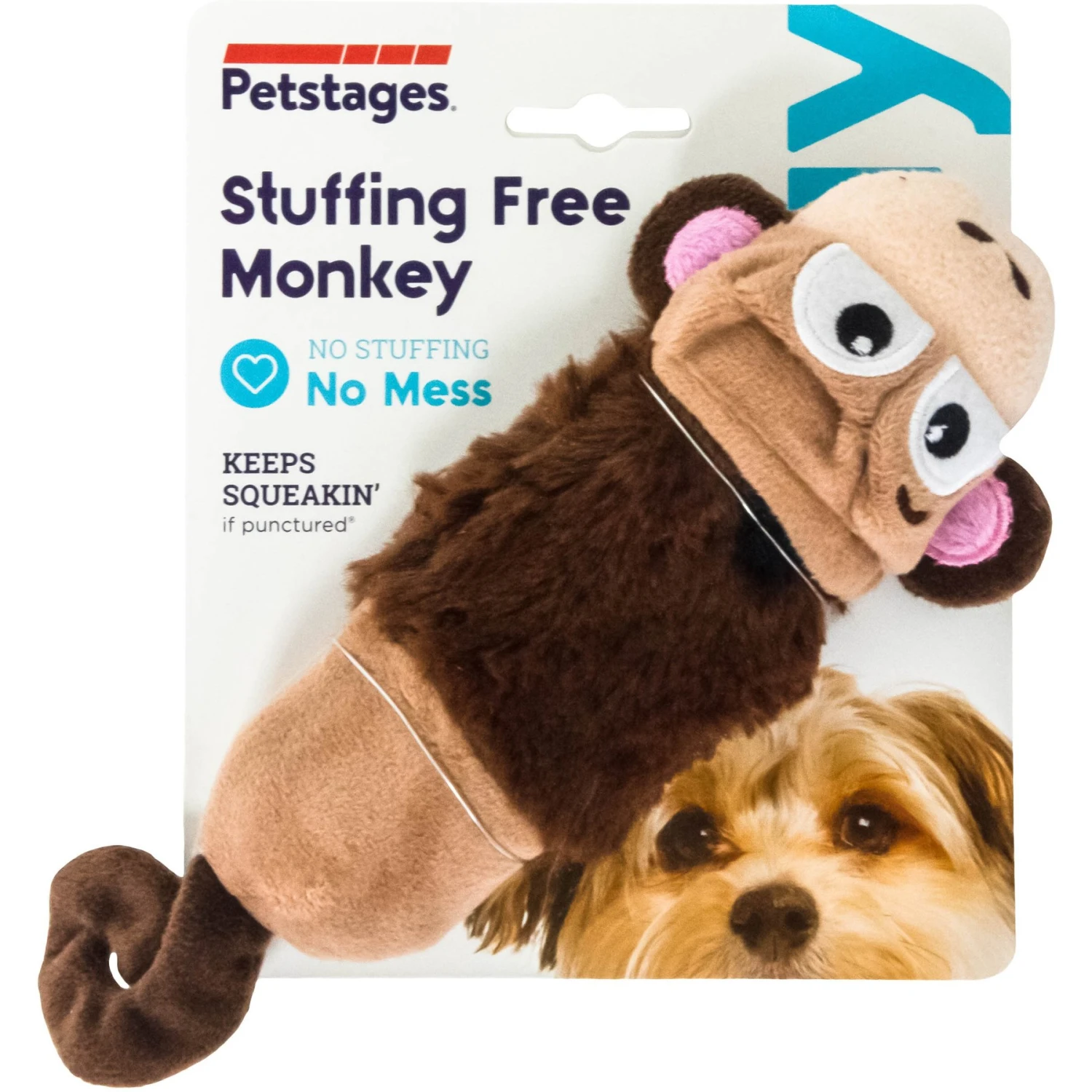 Petstages Monkey Stuffing-Free Squeaky Dog Plush Toy 6 Petstages Monkey Stuffing-Free Squeaky Dog Plush Toy - Image 6