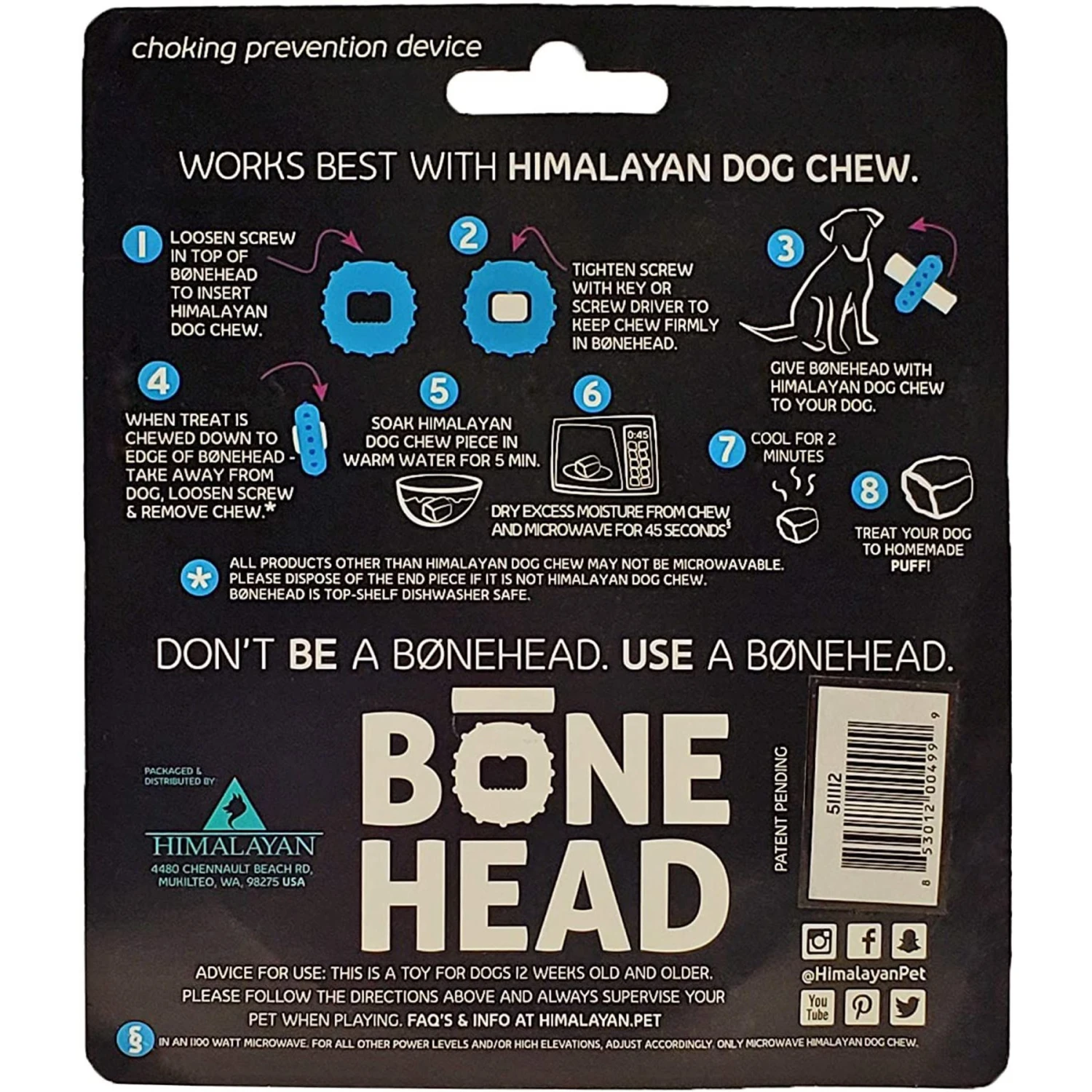 Himalayan Pet Supply Bonehead Chew Guardian Chew Smarter & Longer Dog Toy 2 Himalayan Pet Supply Bonehead Chew Guardian Chew Smarter & Longer Dog Toy - Image 2