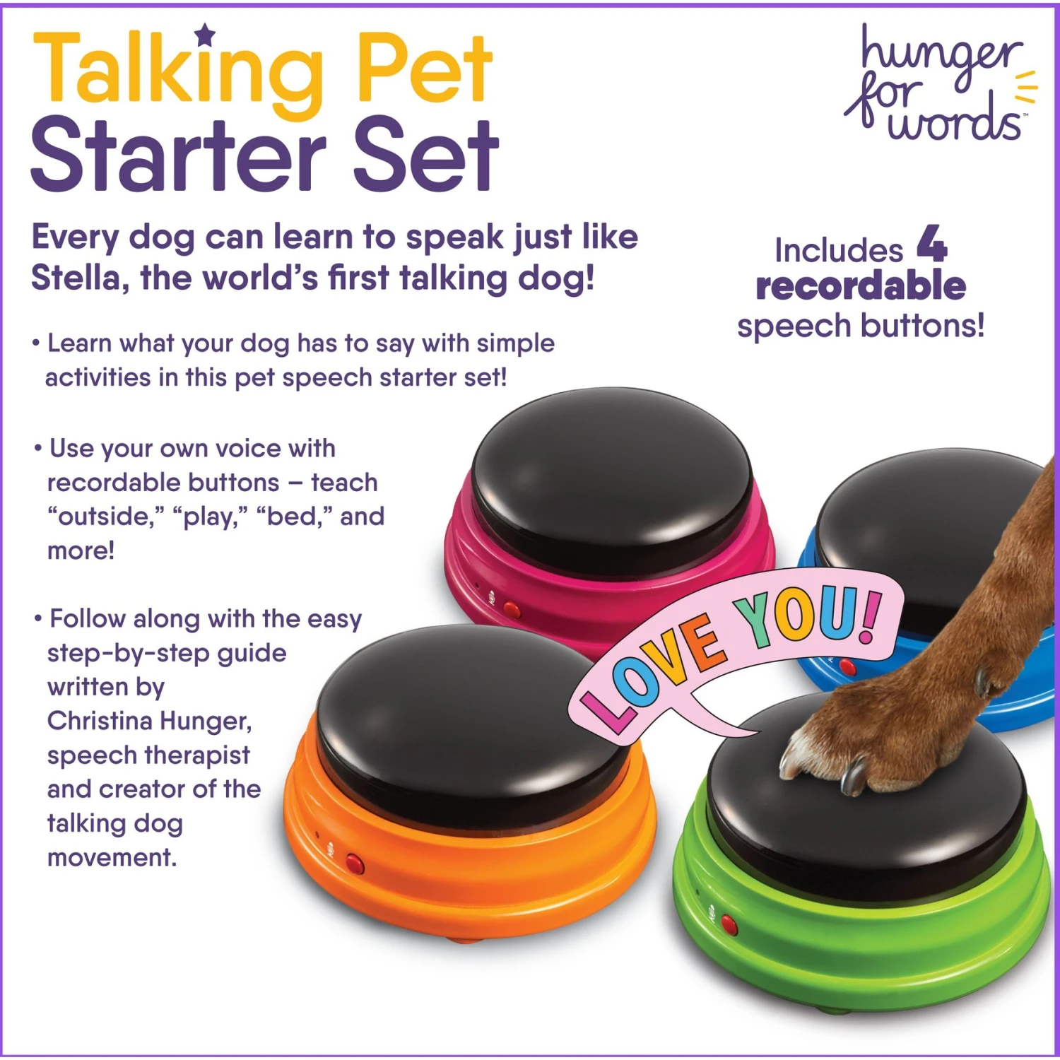 Hunger For Words Talking Pet Starter Set Dog Toy 5 Hunger For Words Talking Pet Starter Set Dog Toy - Image 5