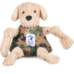 HuggleHounds Warrior Canine Connection Knottie Dog Toy, Large, Camo
