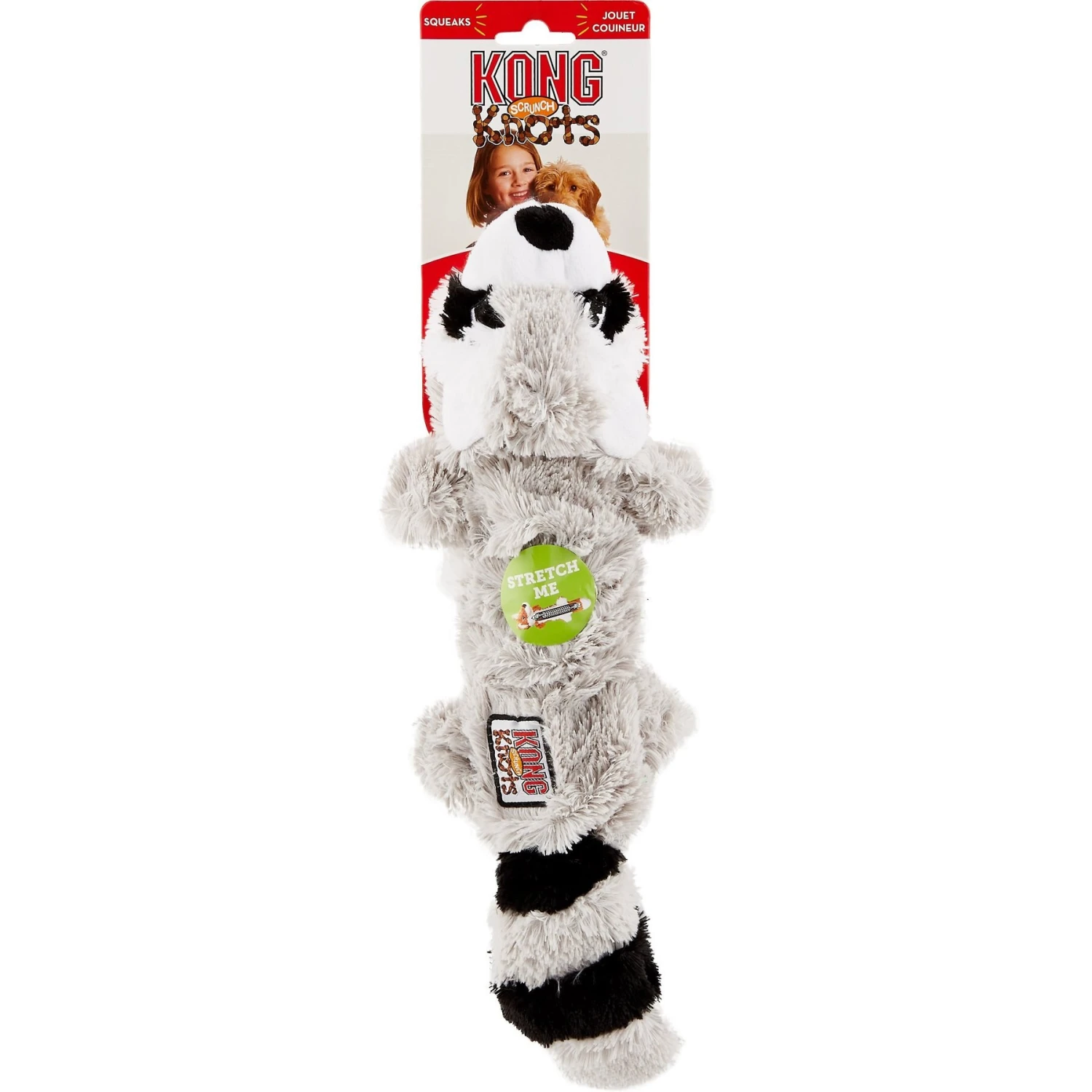 KONG Scrunch Knots Raccoon Dog Toy 6 KONG Scrunch Knots Raccoon Dog Toy - Image 6