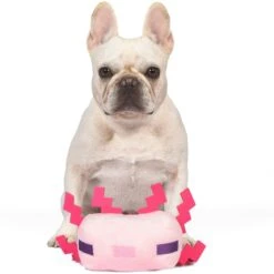 Fetch For Pets Minecraft Leucistic Axolotl Figure Plush Squeaky Dog Toy, Large -Pet Toys Shop 728526 PT3. AC SS1800 V1682609153