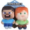 Fetch For Pets Minecraft Steve & Alex Figure Plush Squeaky Dog Toy, Small, 2 Count