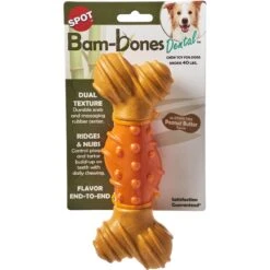 Ethical Pet BambonePeanut Butter Flavored BoneDog Toy, Brown/Orange