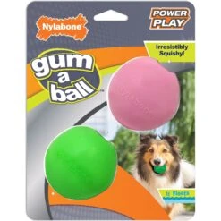 Nylabone Power Play Gum-a-Ball Dog Toy, One Size, 2 Count