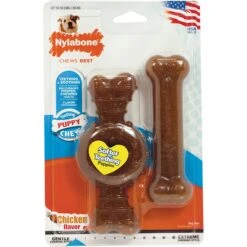 Nylabone Puppy Chew Ring Bone & Toy Twin Pack