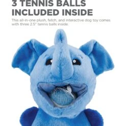 Outward Hound Ball Hogz Elephant Hide & Seek Tennis Balls Dog Toy, Blue -Pet Toys Shop 786398 PT4. AC SS1800 V1682619764