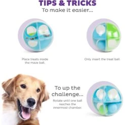 Outward Hound A-Maze Ball Puzzle & Treat Maze Interactive Dog Toy, Green -Pet Toys Shop 786510 PT3. AC SS1800 V1694440054