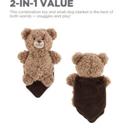 Outward Hound Blanket Buddies Brown Bear Small Blacket Treat & Squeaky Dog Toy, Brown -Pet Toys Shop 786718 PT2. AC SS1800 V1682628592