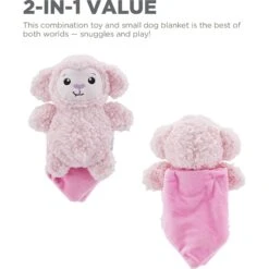 Outward Hound Blanket Buddies Pink Lamb Small Blacket Treat & Squeaky Dog Toy, Pink -Pet Toys Shop 786750 PT2. AC SS1800 V1682621936