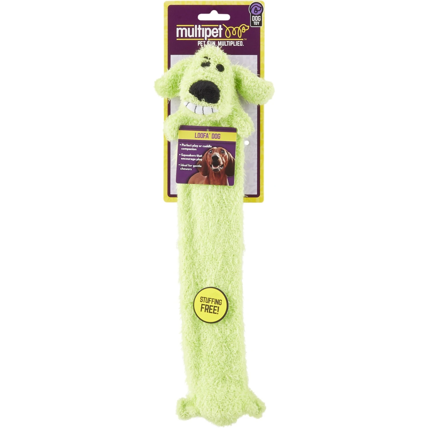 Multipet Loofa Light-Weight Squeaky Stuffing-Free Dog Toy, Color Varies 4 Multipet Loofa Light-Weight Squeaky Stuffing-Free Dog Toy, Color Varies - Image 4