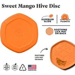 Project Hive Pet Company Hive Sweet Mango Scented Disc & Lick Mat Dog Toy, Orange -Pet Toys Shop 806094 PT2. AC SS1800 V1683561631