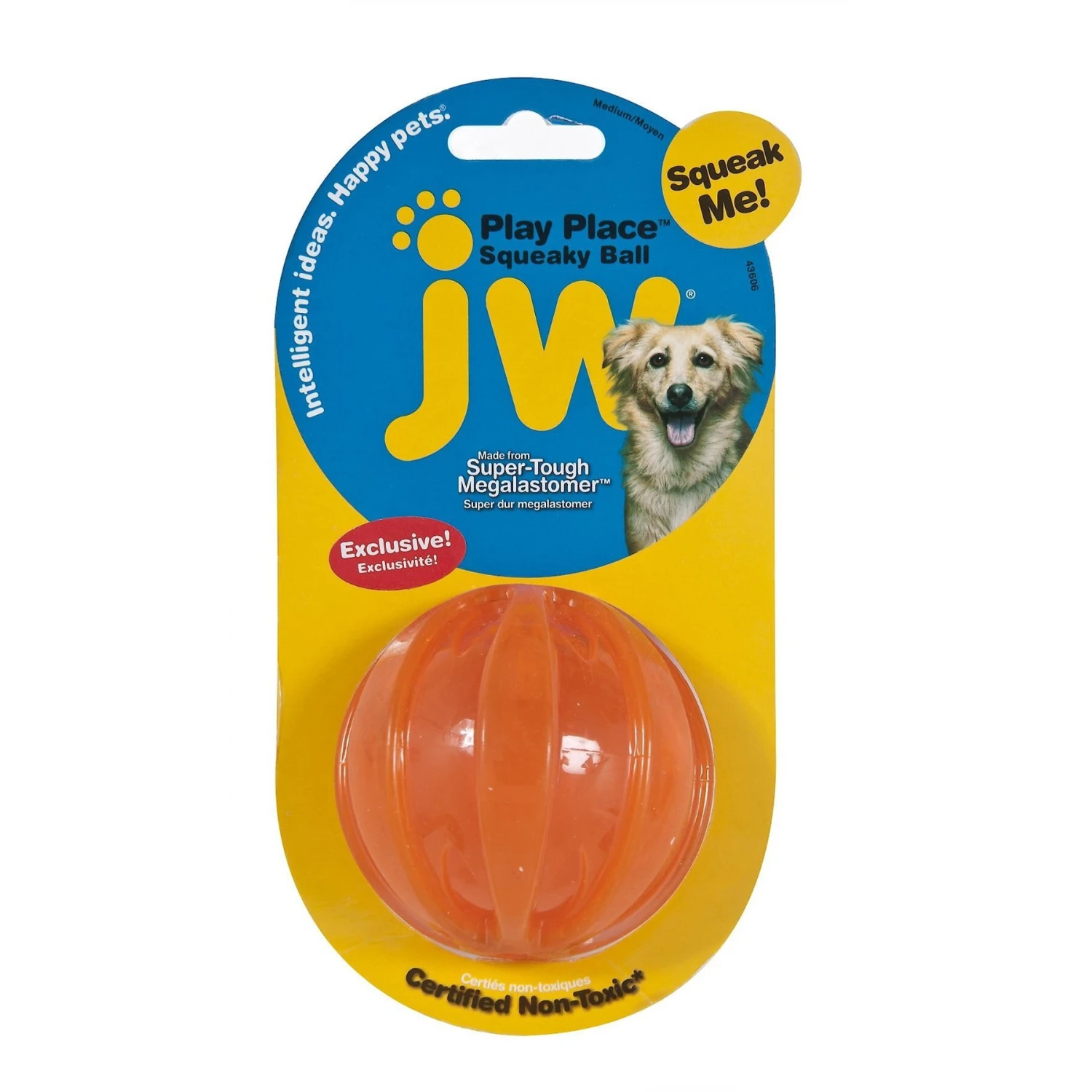 JW Pet Play Place Squeaky Dog Ball, Color Varies 1 JW Pet Play Place Squeaky Dog Ball, Color Varies