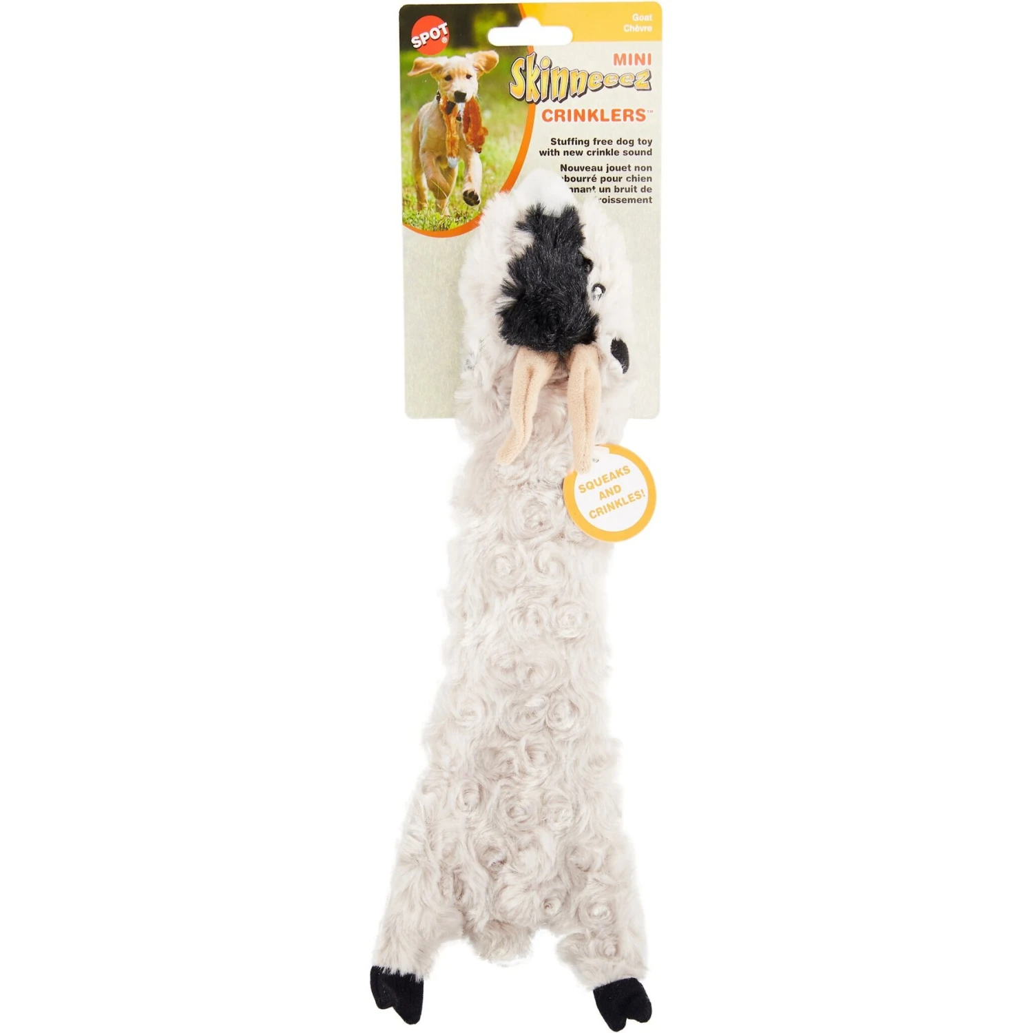 Ethical Pet Skinneeez Crinklers Goat Stuffing-Free Squeaky Plush Dog Toy 2 Ethical Pet Skinneeez Crinklers Goat Stuffing-Free Squeaky Plush Dog Toy - Image 2