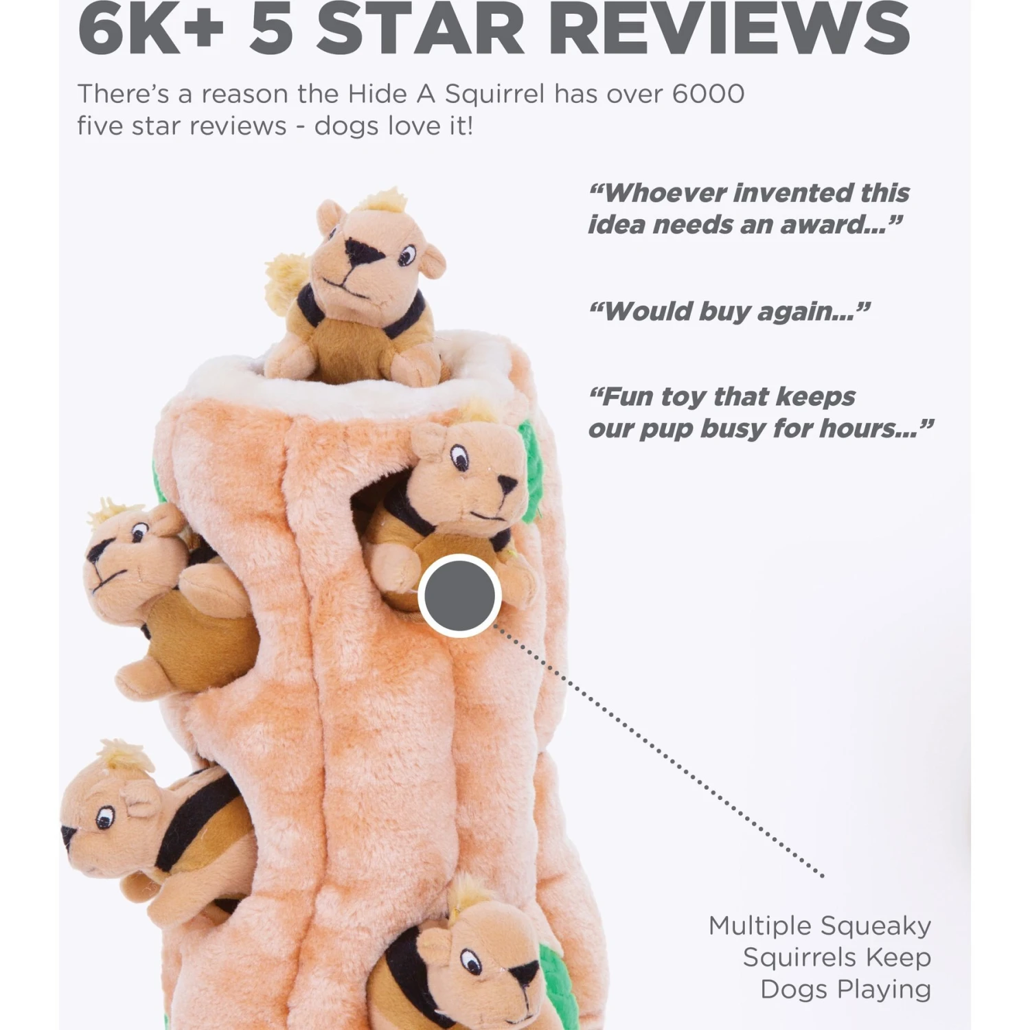 Outward Hound Hide A Squirrel Squeaky Puzzle Plush Dog Toy 2 Outward Hound Hide A Squirrel Squeaky Puzzle Plush Dog Toy - Image 2