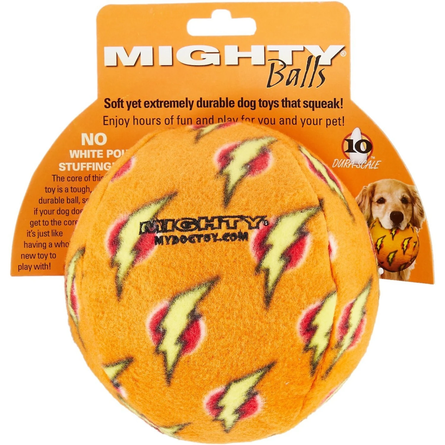 Mighty Squeaky Stuffing-Free Plush Ball Dog Toy 5 Mighty Squeaky Stuffing-Free Plush Ball Dog Toy - Image 5