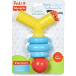 FISHER PRICE Stack N' Relax Resilient Chewer Dog Toy, Multicolor