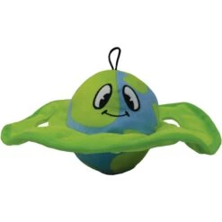 Snuggle Puppy Tender-Tuffs Ollie Orbit Two In One Squeaky Dog Plush Toy, Green, Medium