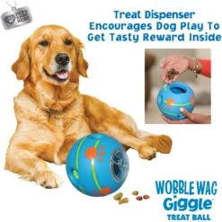 Wobble Wag Giggle Treat Dispensing Squeaky Ball Dog Toy, Blue -Pet Toys Shop 939670 PT3. AC SS1800 V1692635420