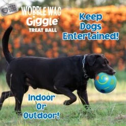 Wobble Wag Giggle Treat Dispensing Squeaky Ball Dog Toy, Blue -Pet Toys Shop 939670 PT5. AC SS1800 V1692635418