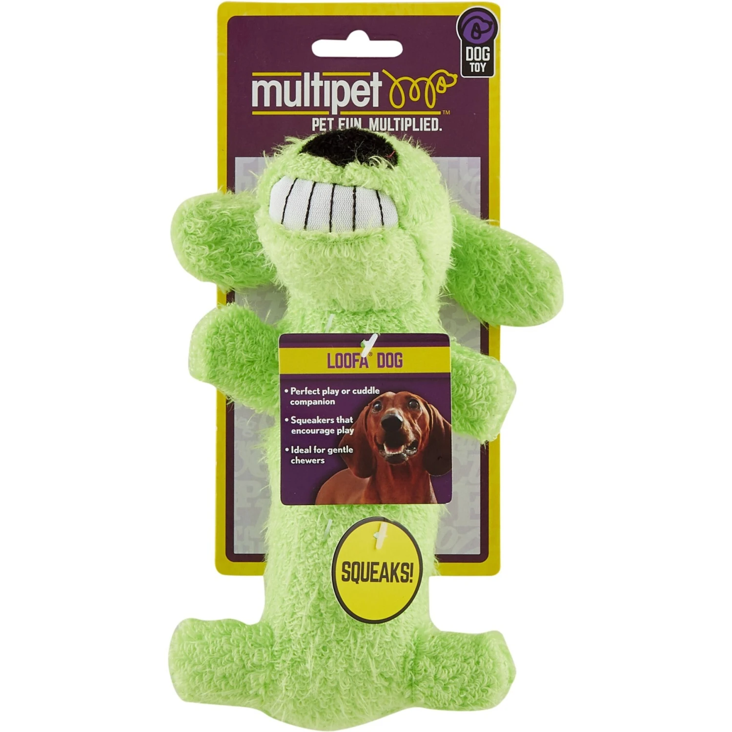 Multipet Loofa Dog The Original Squeaky Plush Dog Toy, Color Varies & Multipet Gumby Plush Squeaky Dog Toy 3 Multipet Loofa Dog The Original Squeaky Plush Dog Toy, Color Varies & Multipet Gumby Plush Squeaky Dog Toy - Image 3
