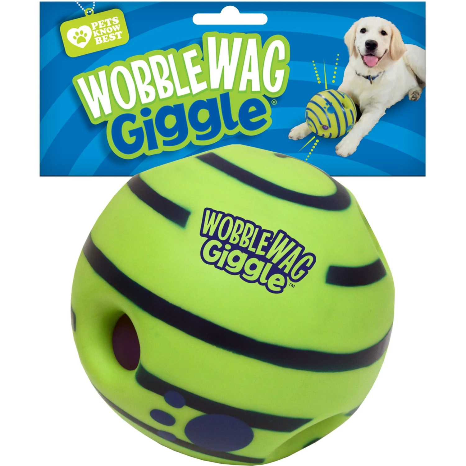 As Seen On TV Wobble Wag Giggle Ball Dog Toy & JW Pet Crackle Heads Ball Dog Toy, Color Varies 2 As Seen On TV Wobble Wag Giggle Ball Dog Toy & JW Pet Crackle Heads Ball Dog Toy, Color Varies - Image 2